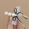 ¡Dulce niña! ¡Pasador de moño de encaje de perlas! Pinza de pico de pato pasador pasador accesorios para el cabello nuevo dispositivo para el cabello