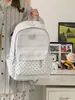 Mochila com padrão de onda do mar suave e vibe atmosférica, estilo ins coreano, doce e jovial, adequada para compras e passeios