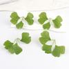 Tres piezas de hoja de ginkgo artificial, hoja caduca individual falsa, decoración de ventana de boda, hoja de ginkgo amarilla, hoja muerta, hoja de plástico