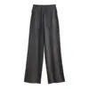 Calça Tangge de Lã Cashmere Quente com Cordão e Bolso com Aba Calça Flare para Mulheres Outono e Inverno Look Emagrecedor e Alongador de Pernas Calça Casual