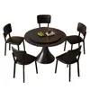 Conjunto de mesa redonda para casas pequenas, mesa de jantar para espaços pequenos, mesa de jantar de ardósia branca pura para uso doméstico, mesa de jantar redonda para espaços pequenos