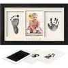 Bebé Cien Días de Edad Huella de Mano y Pie Hueco Marco de Fotos DIY Huella de Pata de Mascota Conmemorativa Almohadilla de Tinta para Mano y Pie de Bebé como recuerdo