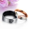 Anillo de pareja de amantes de hombres y mujeres de acero de titanio directo de fábrica, anillo de pareja simple en forma de corazón de oro rosa, se puede vender al por mayor