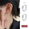 Pendientes Mobius de Doble Capa con Pasador de Plata 925, Diseño de Nicho, Estilo Minimalista de Alta Gama, Lujo Ligero, Pendientes de Aro Lisos Versátiles, Nuevos