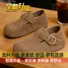 Sapatos Mocassins Casuais Versáteis Femininos Retrô 2026 Primavera Novos Sola Grossa Aumentadores de Altura Sola Macia de Duas Vias Sapatos Birkenstock