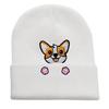 Gorro de Punto Bordado con Cabeza de Perro Corgi Transfronterizo de Amazon Gorro de Lana Personalizado de Moda para Pareja Hombres y Mujeres Gorro Cálido