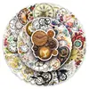 50 Piezas de Pegatinas de Reloj Mecánico Retro, Arte de Reloj, Estilo Nórdico, Pegatinas Decorativas Impermeables para Cuadernos, Venta al por Mayor