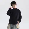 Camada Base Masculina Preto Gola Semi-Alta Outono/Inverno 2026 Novo Estilo Roupa Íntima Infantil Manga Longa Inverno Camiseta Engrossada Tendência