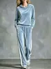 Otoño/Invierno 2026 Nuevo Conjunto de Dos Piezas de Moda Casual Holgado de Manga Larga y Pantalón Largo para Mujer, Estación Independiente Europea y Americana Transfronteriza