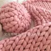 Almofada Redonda de Fio Novo Estilo Transfronteiriça, Tricotada à Mão com Fio Grosso, Almofada de Estilo Simples, Almofada Criativa para Sofá