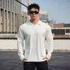 Top Térmico Casual Deportivo de Manga Larga con Cuello Abierto, Peso Pesado, Corte Holgado, Capa Base para Fitness Muscular, Otoño/Invierno 2026
