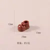 Acessórios de resina em formato de mini sapato com laço colorido, sapatos de boneca, pingentes para capa de celular com cola cremosa DIY, materiais decorativos