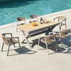 Mesas e cadeiras para pátio externo, mesas e cadeiras de chá ao ar livre, mesas de jantar comerciais de lazer para terraço externo, conjuntos de mesa e cadeira para jardim de villa