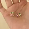 Pendientes de Cereza con Forma de Fruta Transfronterizos Europeos y Americanos para Mujer, Diseño Único, Lujo Ligero, Elegantes, Versátiles para el Uso Diario