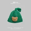 Gorro Infantil Yipan Verde Invierno Estilo Coreano Nuevo Niños Niñas Bebés Gorro de Algodón Añadido Gorro con Protección para los Oídos de Bebé