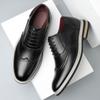 Sapatos Masculinos Brogue de Couro Esculpido Estilo Novo Transfronteiriço, Sapatos Formais de Negócios, Sapatos de Couro Versáteis para Uso Diário Casual 27037