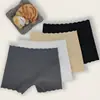 Pantalones de Seguridad Transpirables Sin Costuras para Mujer, Cintura Media, Entrepierna de Algodón Puro, Estilo Coreano para Estudiantes, Color Sólido, Anti-Exposición, Leggings para Mujer