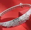 Pulseira de prata 9999 com dragão e fênix, pulseira feminina estilo nacional com fecho de correr, joias de prata esterlina para atacado, para enviar aos mais velhos