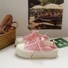 Sapatos Casuais Brancos de Lona Slip-on Preguiçosos Baikuan Cream White Femininos Verão 2024 Novos Finos Respiráveis