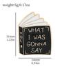 Personalidade criativa Metal Badge Book Series Reading English Alphabet Books Alloy Student Bag Acessórios Broche