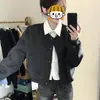 (Calidad Compuesta Douyin) Chaqueta de Béisbol Gris Retro para Mujer 2025 Nuevo Diseño Primavera y Otoño Chaqueta Holgada