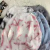 Ropa de punto de diseño retro americano para jóvenes de invierno, teñido anudado para hombres y mujeres, de alta gama, estilo guapo y relajado