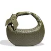 Bolso Grande Tejido a Mano para Croissant, Bolso de Mano de Moda Vintage Otoñal para Mujer, Bolso Casual Perezoso de un Solo Hombro para Debajo del Brazo para Mujer