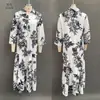 Comercio Exterior Transfronterizo Europeo y Americano 2026 Nuevo Vestido Largo Casual de Manga Larga con Solapa y Estampado Bohemio para Mujer