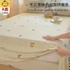 Ropa de Maternidad y Bebé Grado A Algodón Fresco y Sencillo Tipo Nube Gasa de Doble Capa Juego de Sábanas de Tres Piezas para Dormitorio Estudiantil, Funda de Edredón Floral Individual