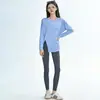 Moletom Esportivo de Manga Longa Plus Size para Mulheres, Primavera e Verão, Camiseta de Yoga, Modelagem Solta para Fitness, Corrida, Treinamento, Roupa de Yoga