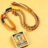 Pingente de Thangka Tibetano Oito Grandes Protetores Thangka Semi-pintado à Mão Dragão com Incrustação de Ouro Wuyie Pingente de Thangka Tridimensional Buda Pessoal