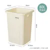 Lixeira Retangular sem Tampa para Casa Sala de Estar Grande Capacidade Cozinha Escritório Cesto de Papel de Descarte Lixeira de Quarto