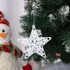 Pendente de Estrela de Cinco Pontas Vazada para Árvore de Natal Decoração de Atmosfera Natalina Suprimentos de Decoração Enfeites Criativos para Casa