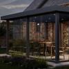 Casa Transparente Exterior de Aleación de Aluminio, Casa de Vacaciones en el Campo, Refugio para la Lluvia, Toldo Solar Aislado de Vidrio Hueco para Jardín, Impermeable