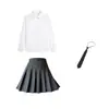 Nueva camisa blanca JK, minifalda femenina, corte ajustado, estilo preppy, top de uniforme con corbata y lazo, camisa versátil