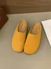 Zapatillas de Media Cara Vintage Baotou para Mujer Verano 2025 Cuero Genuino Zapatos Burkan Estilo Perezoso para Mujer Slip-on Zapatos Muller de Suela Blanda