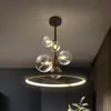 Araña Moderna Minimalista Escandinava para Restaurante Lámpara de Mesa de Comedor Araña Creativa Elegante para Dormitorio Lámpara Molecular de Vidrio Artístico para Bar
