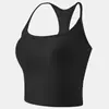 Nuevo Estilo Camiseta sin Mangas para Mujer con Almohadillas en el Pecho, Sujetador Deportivo a Prueba de Impactos, Camiseta sin Mangas con Hermoso Diseño en la Espalda, Cómoda y Transpirable, Se Puede Usar por Fuera, Camiseta sin Mangas para Mujer