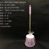 Conjunto de Escova de Vaso Sanitário com Cabo de Aço Inoxidável Assento Redondo Vazado Padrão Tecido Base Quadrada Cabo Plano RS-3859