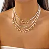 Collar Largo con Colgante de Moneda Metálica Bohemio Transfronterizo Europeo y Americano con Borla Estilo Étnico Exótico Collar de Cuentas de Arroz