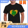 Calle 2025. Día de San Patricio Producto Nuevo Estampado de Trébol Corazón Unisex Holgado Sudadera Camiseta de Manga Corta Redonda