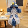 Camisón infantil de forro polar coral para niño, pijama grueso de terciopelo con dibujos animados de invierno para bebé, traje cálido, albornoz para niño