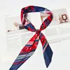 Bufanda larga de seda estampada a rayas vintage estilo francés, bufanda de cuello versátil, diadema, accesorio para bolso, accesorio para ir al trabajo y profesional