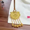 Tiktok Más Vendido Accesorios Tradicionales Chapados en Oro DIY Filigrana Hueca Incrustada con Borlas de Dragón y Fénix Cerradura para Bolso Venta al por Mayor