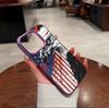 Funda de Teléfono Bandera Americana Apple 18Promax Águila iPhone 17 Color Plata 16 Funda Protectora para Hombre PC Dura