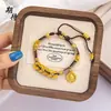 Esperando con ansias el antiguo bracelet de cobre de cinco emperadores vietnamita dorado francés DIY dios de la riqueza amuleto de buena suerte tejido a mano para mujer, de larga duración, no se decolora