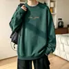 Sudadera de cuello redondo bordada con letras para hombre, marca de moda de otoño, top versátil sin capucha, nuevo estilo 2026, chaqueta de corte holgado para adolescentes
