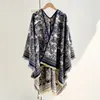 Chal Exterior de Doble Cara Imitación Cachemir para Mujer, Bufanda Cálida de Invierno, Temporadas de Primavera y Otoño, Capa con Ranura Decorativa para Habitación con Aire Acondicionado