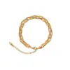 Pulseira Personalizada Trançada de Três Cores 2022 Exagerada Corrente Grossa de Aço Titânio Colar Nicho Mais Fácil de Combinar Quadrado Preto Feminino Verão