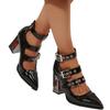 Sapatos Mary Jane com Laço Cruzado Estilo Britânico Sapatos Pequenos de Couro para Mulheres Primavera 2026 Novos Sapatos de Salto Alto com Salto Grosso